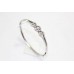 Women's Bangle kada 925 Sterling Silver white zircon stone B 893